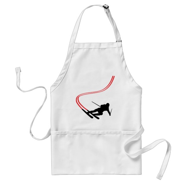 downhill ski skiing red track standard apron (Front)