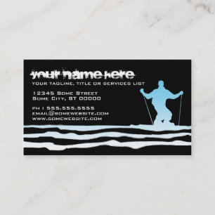 downhill ski stripes business card