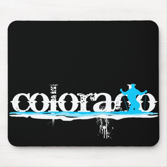 downhill ski stripes : colorado mouse mat (Front)