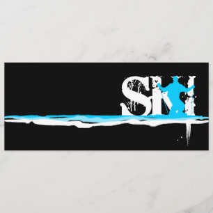 downhill ski stripes invitation