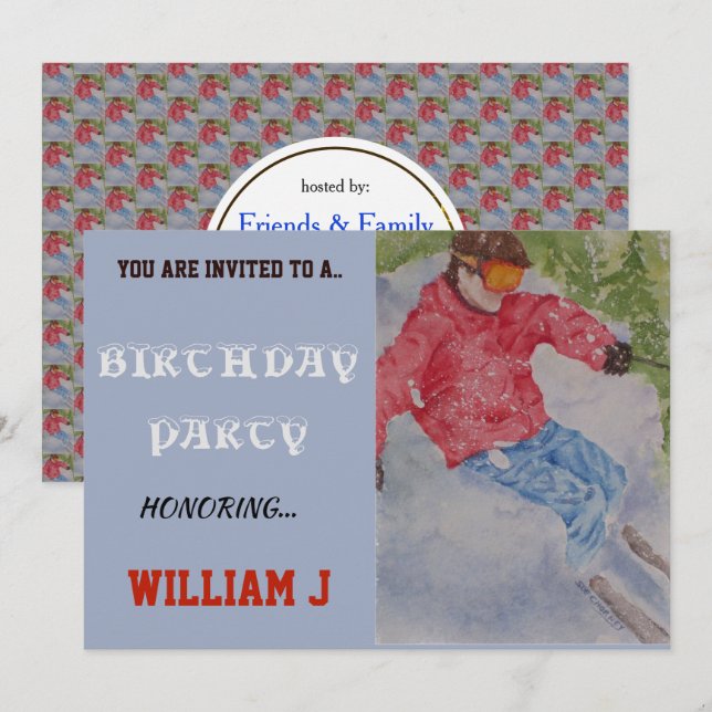 DOWNHILL SKIER INVITE (Front/Back)