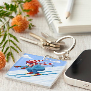 Downhill Skier Key Ring