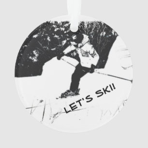 Downhill Skier - Let's Ski! Ceramic Ornament