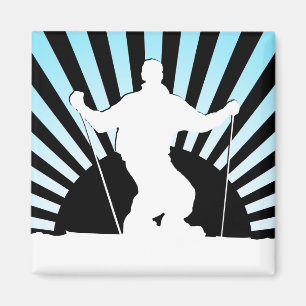 downhill skier magnet