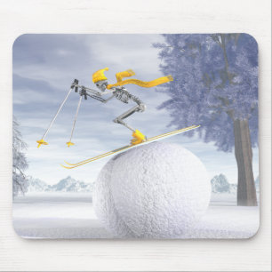 Downhill skier mouse mat