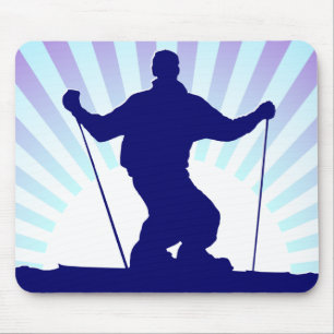 downhill skier mouse mat