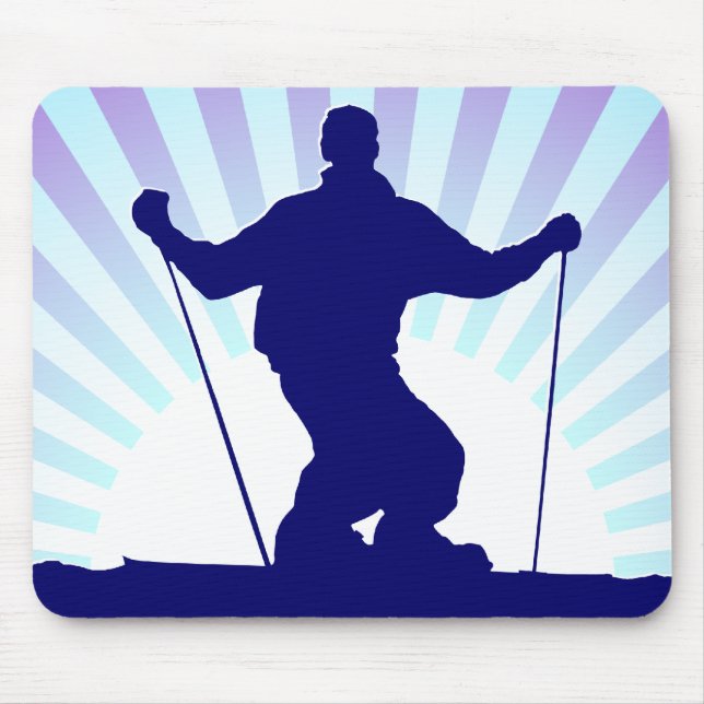 downhill skier mouse mat (Front)