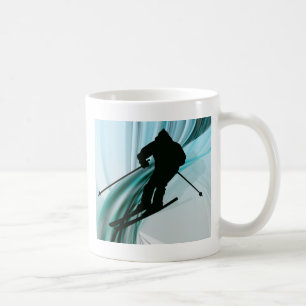 Downhill Skier on Icy Ribbons Coffee Mug