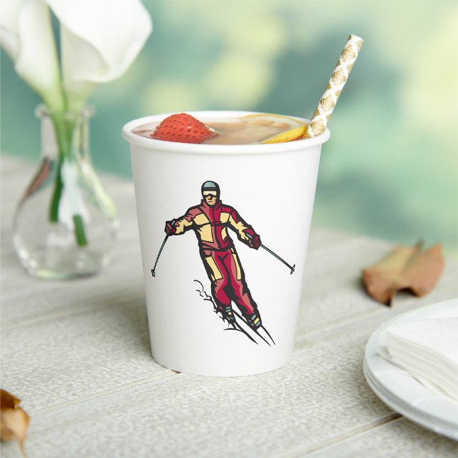 Downhill Skier Paper Cups (Creator Uploaded)