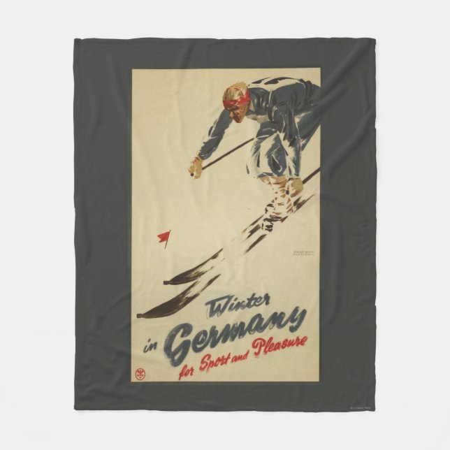 Downhill Skier - Sport and Pleasure Promo Fleece Blanket (Front)