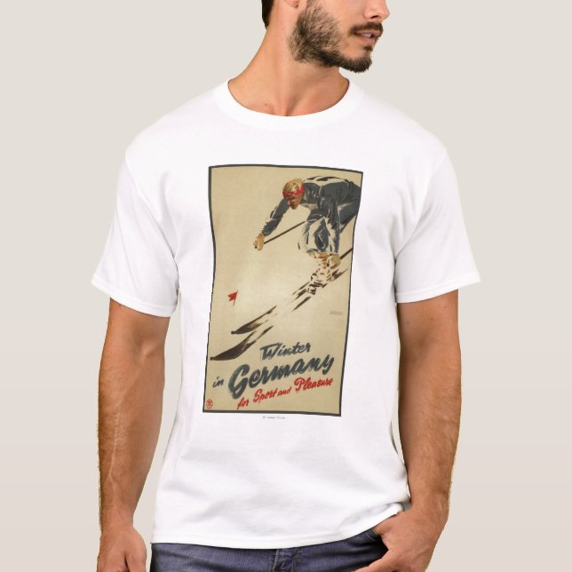 Downhill Skier - Sport and Pleasure Promo T-Shirt (Front)
