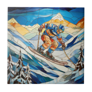Downhill Skier Tile