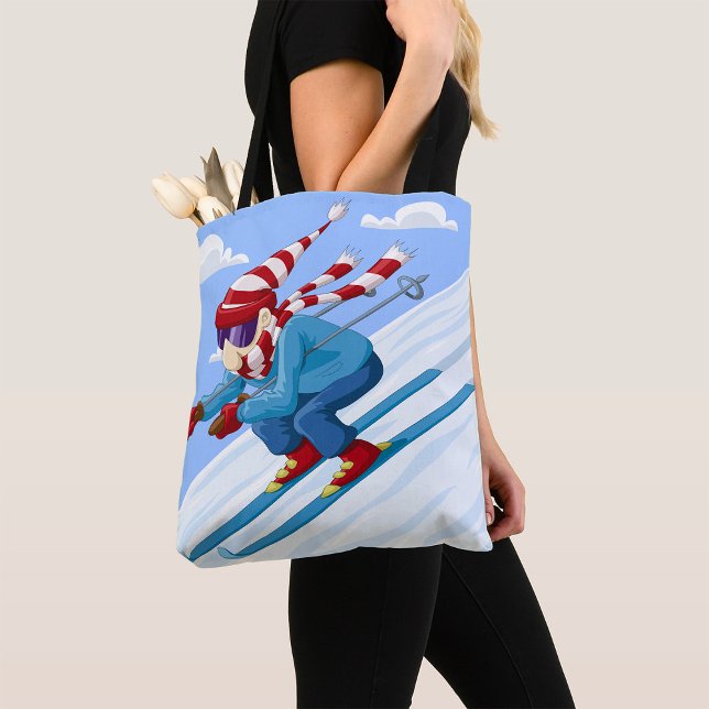 Downhill Skier Tote Bag (Creator Uploaded)
