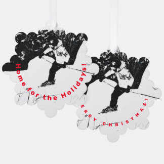 Downhill Skier Tree Decoration Card