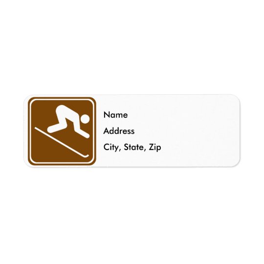 Downhill Skiing Facilities Highway Sign Return Address Label