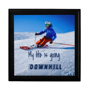 Downhill Skiing Funny Motivational Snow Ski Gift Box