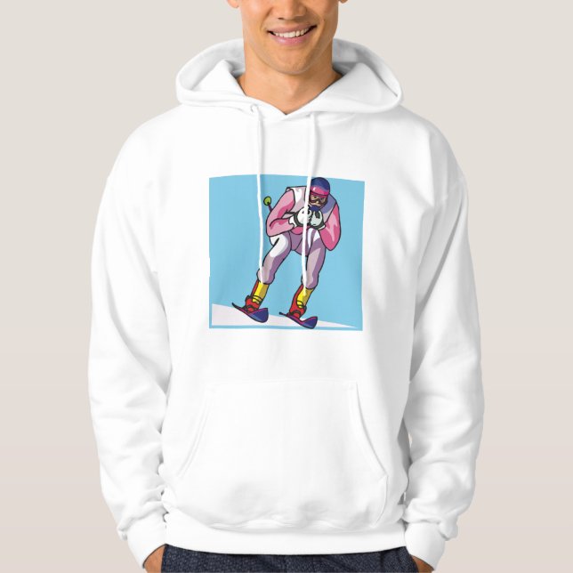 Downhill Skiing Mens Hoodie (Front)