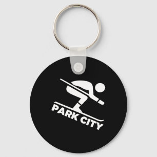 Downhill Skiing - Park City Key Ring