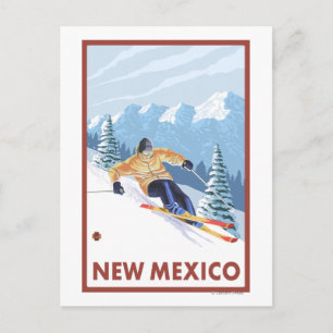 Downhill Snow SkierNew Mexico Postcard