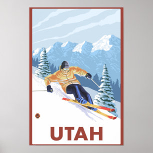 Downhill Snow SkierUtah Poster
