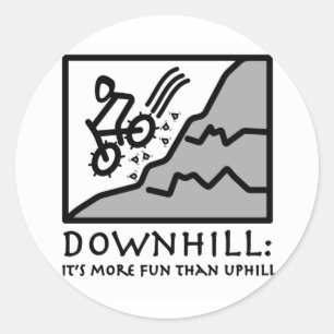 Downhill Thrill Mountain Biking Classic Round Sticker