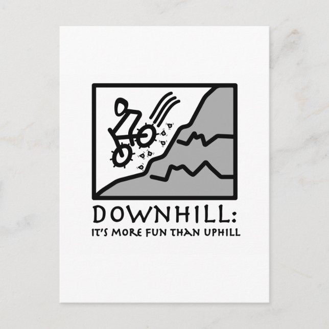 Downhill Thrill Mountain Biking Postcard (Front)