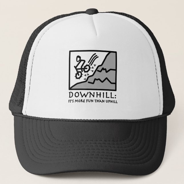 Downhill Thrill Mountain Biking Trucker Hat (Front)