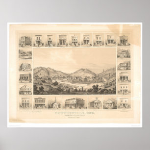 Downieville, CA Panoramic Map 1856 (0522A) Poster