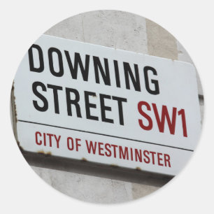 Downing Street Sign Classic Round Sticker