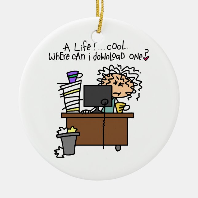 Download Life Humour Ceramic Tree Decoration (Front)