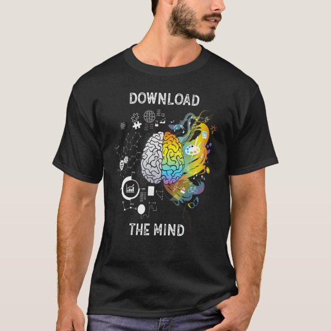 Download The Brain Funny Colourful Design T-Shirt (Front)