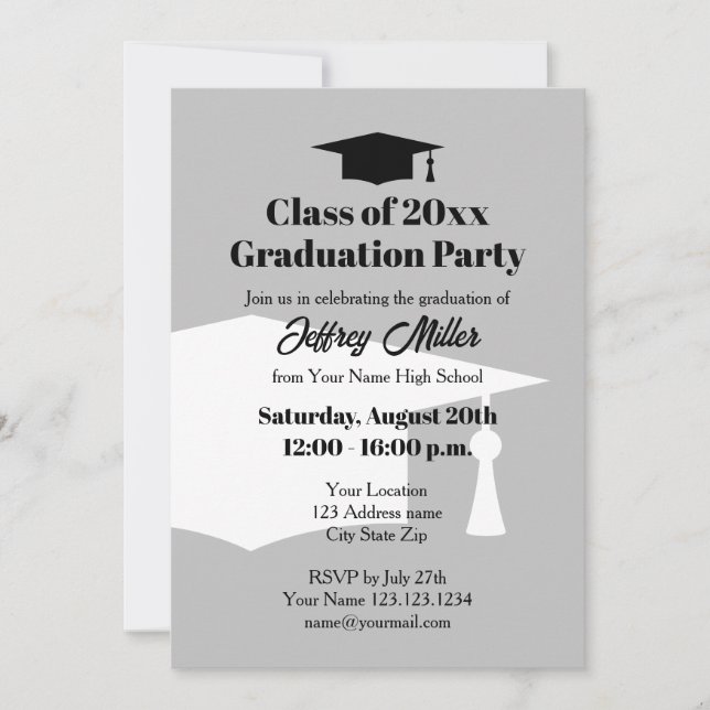 Download your own custom digital graduation party invitation (Front)