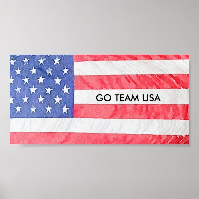 Downloadable American Flag Go Team USA Poster (Front)