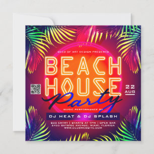 Downloadable Beach House Club Party Event Ad Invitation
