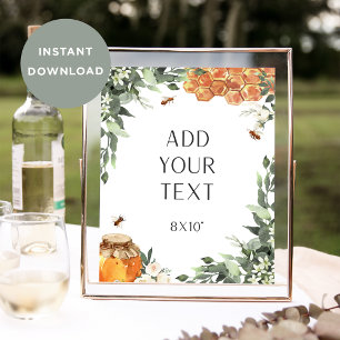 DOWNLOADABLE Blank Bee Sign or Game Sheet