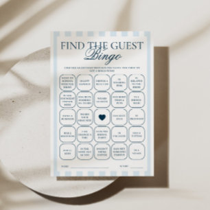 Downloadable Blue Striped Find The Guest Card