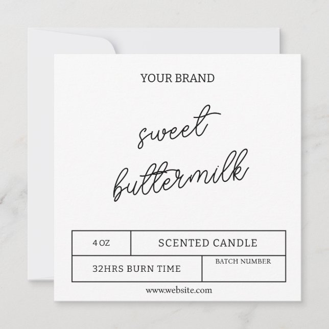 Downloadable Candle Labels Invitation (Front)