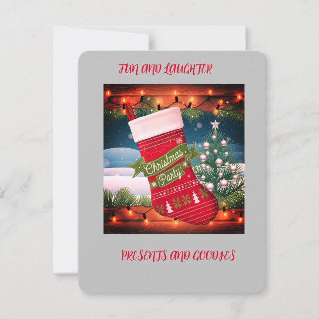 Downloadable ChrIstmas Stocking Invitation (Front)