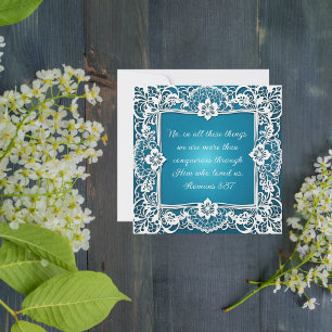 Downloadable Customisable Elegant Lace Bible Verse Holiday Card