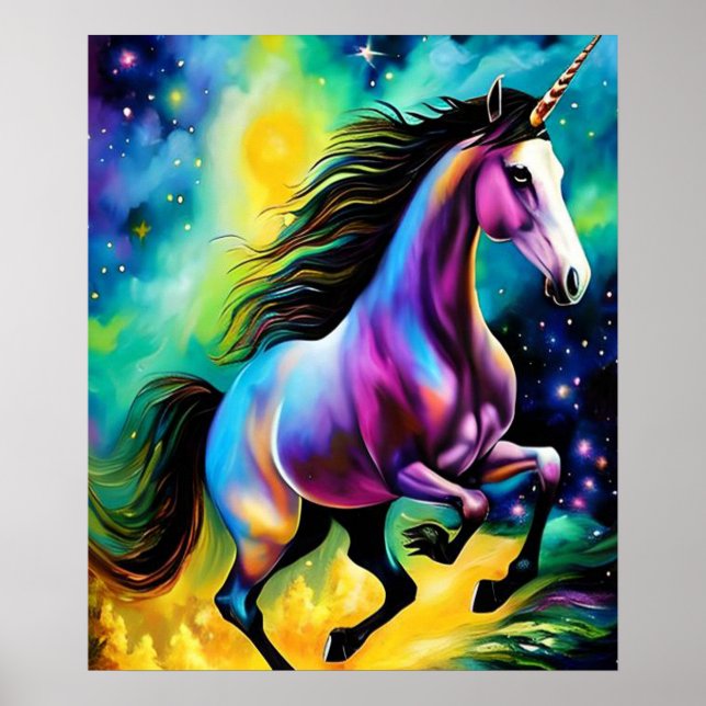 Downloadable Digital Art Print | Rainbow Unicorn (Front)