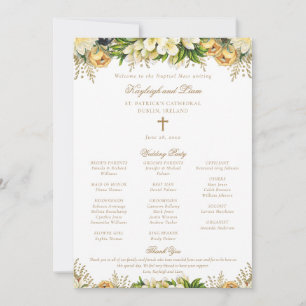 Downloadable Gold Catholic Wedding Mass Program Invitation