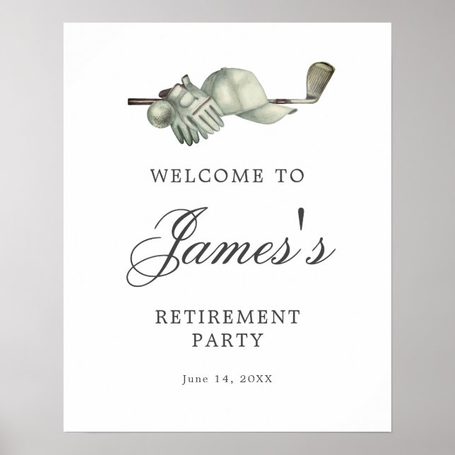 DOWNLOADABLE Golf Retirement Party Welcome Sign (Front)