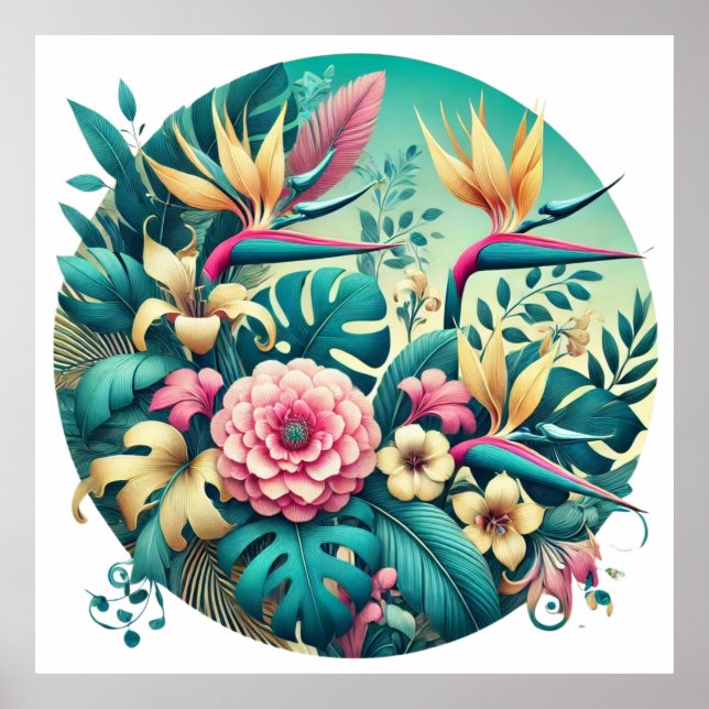 Downloadable Iridescent Tropical Foliage  Poster (Front)