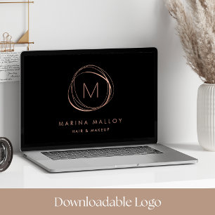 *Downloadable Logo* Rose Abstract Monogram Print