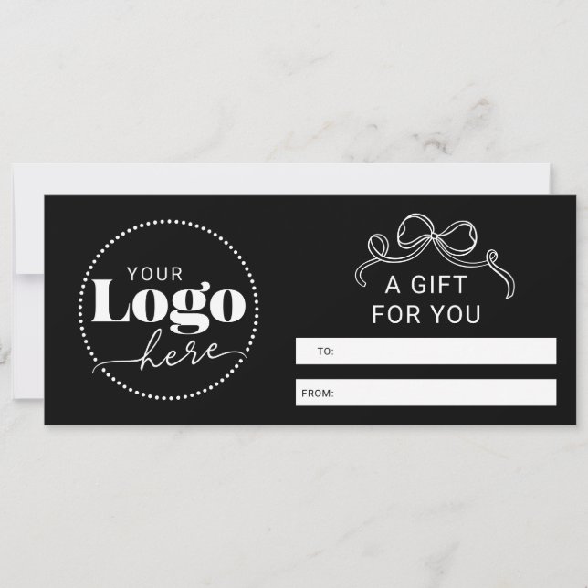 Downloadable Logo Small Business Gift Certificate Invitation (Front)