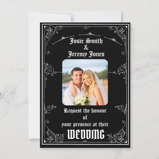 Downloadable Minimal Photo Wedding Invitation Card (Front)