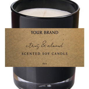 Downloadable Modern Kraft Candle Labels Invitation