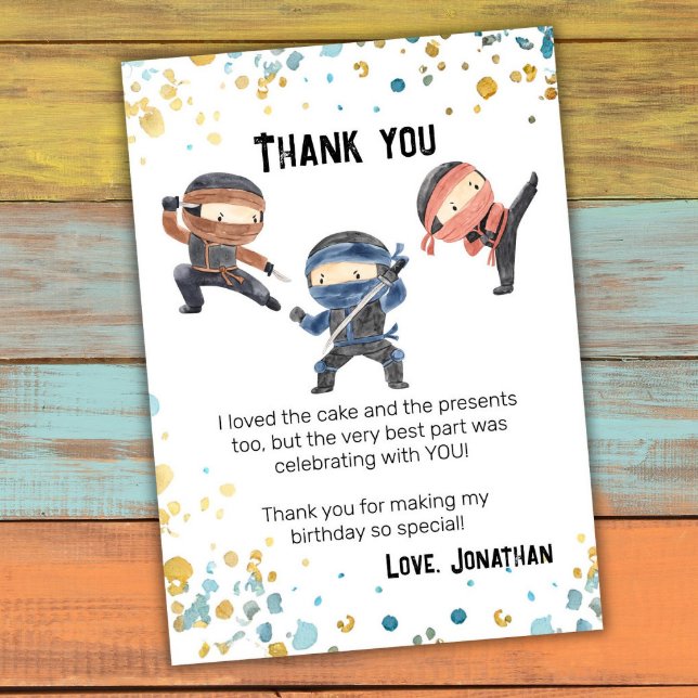 Downloadable Ninja Birthday Thank You Card (Creator Uploaded)