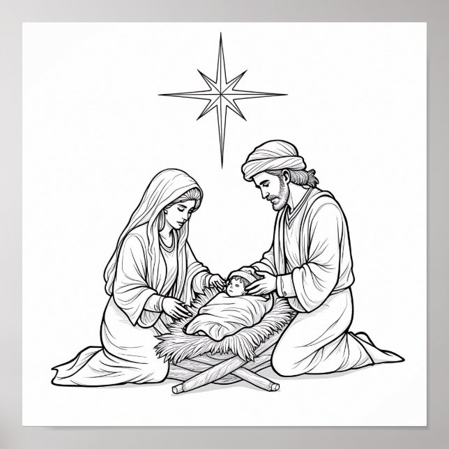 Downloadable Religious Christmas scene Poster (Front)