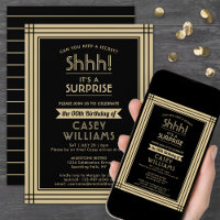 Downloadable Surprise Birthday Party Black & Gold